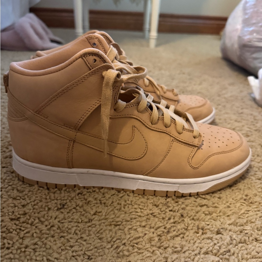 Tan High-Top Sneakers